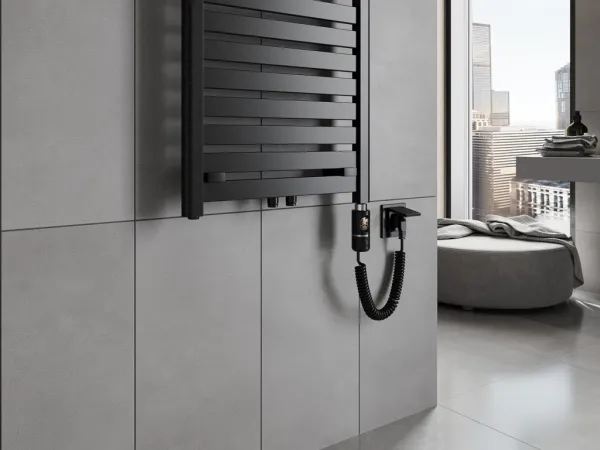 MEXEN/S - Urán radiátor + vykurovacia tyč 1200 x 600 mm, 600 W, čierna W105-1200-600-2600-70