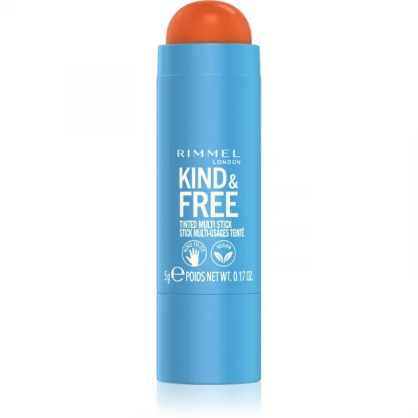 Rimmel Kind & Free multifunkčné líčidlo na oči, pery a tvár odtieň 004 Tangerine Dream 5 g