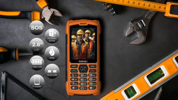 EVOLVEO StrongPhone H1, vodotesný odolný Dual SIM telefón, oranžová