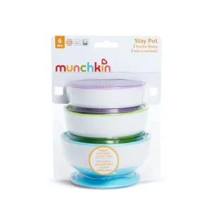 Munchkin Stay Put miska s prísavkou 6 m+ 3 ks