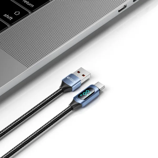 Tech-Protect Ultraboost LED kábel USB / USB-C 66W 6A 1m, modrý