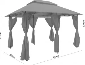 Chomik Záhradný altánok GAZEBO | sivá