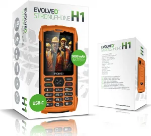 EVOLVEO StrongPhone H1, vodotesný odolný Dual SIM telefón, oranžová