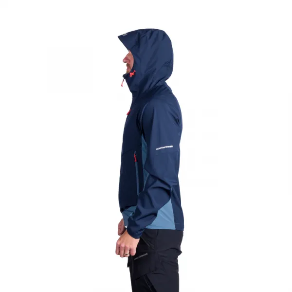 Pánska turistická softshellová bunda NORTHFINDER CIRO-387blueblue