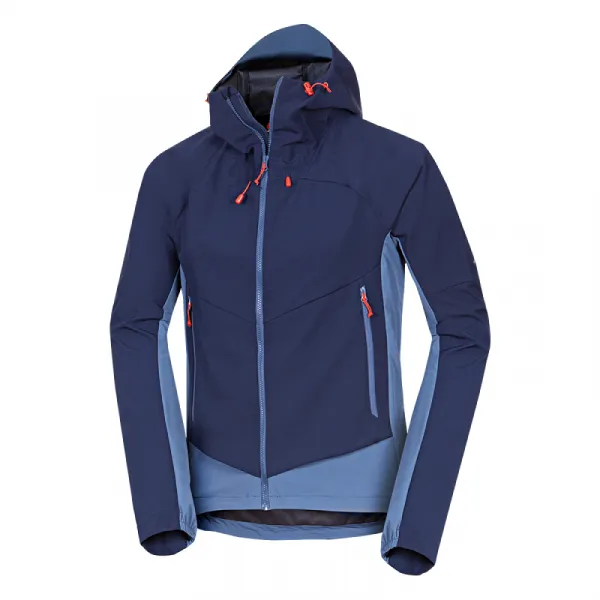 Pánska turistická softshellová bunda NORTHFINDER CIRO-387blueblue
