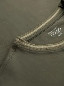 Pánske tričko s dlhým rukávom a s logom- olivové