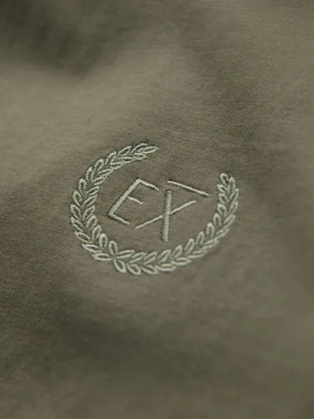 Pánske tričko s dlhým rukávom a s logom- olivové