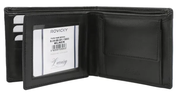 Štýlová pánska čierna peňaženka Rovicky