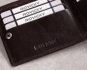Kožená hnedá pánska peňaženka Rovicky