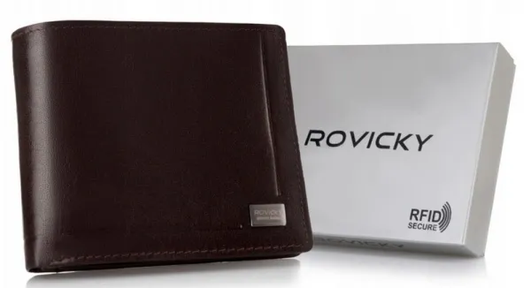 Kožená hnedá pánska peňaženka Rovicky