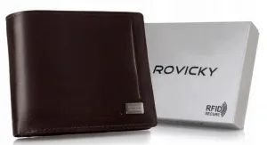 Kožená hnedá pánska peňaženka Rovicky