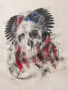 Trendy tričko s nápisom pre mužov krémové