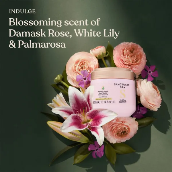 Sanctuary Spa Lily & Rose Natural Oils intenzívne hydratačné telové maslo 300 ml