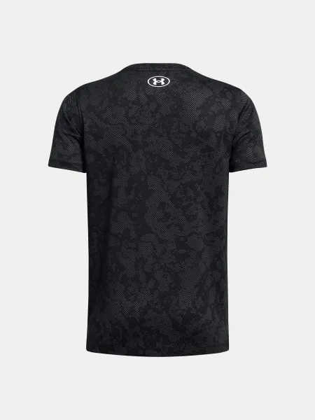 Čierne chlapčenské športové tričko Under Armour UA Tech Vent Geode SS-ORG