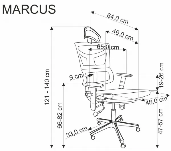 HALMAR Kancelárská stolička MARCUS čierna