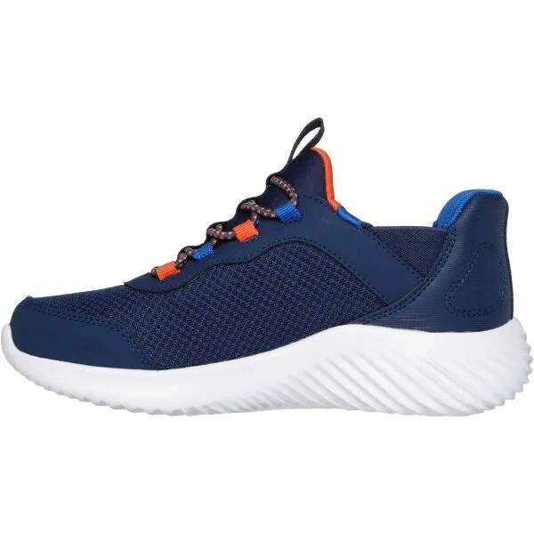 Skechers BOUNDER - BRISK-BURST Detská voľnočasová obuv, tmavo modrá, veľkosť