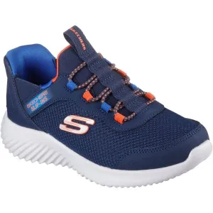 Skechers BOUNDER - BRISK-BURST Detská voľnočasová obuv, tmavo modrá, veľkosť