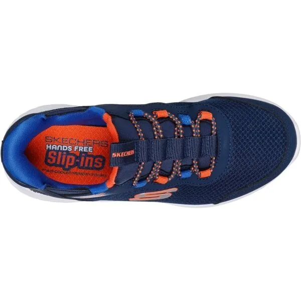 Skechers BOUNDER - BRISK-BURST Detská voľnočasová obuv, tmavo modrá, veľkosť