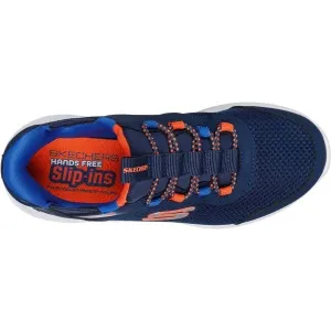 Skechers BOUNDER - BRISK-BURST Detská voľnočasová obuv, tmavo modrá, veľkosť
