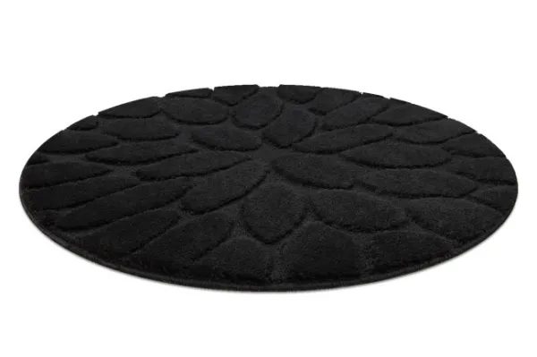 Kúpeľňový koberček SUPREME STONES kamienky, čierny kruh