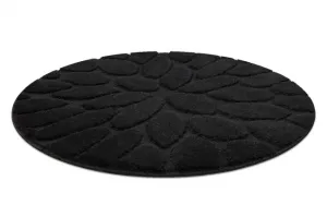Kúpeľňový koberček SUPREME STONES kamienky, čierny kruh