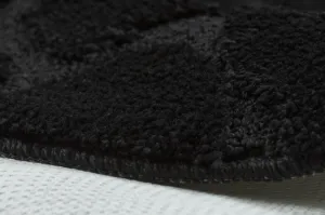 Kúpeľňový koberček SUPREME STONES kamienky, čierny kruh