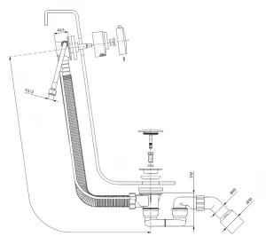 OLSEN SPA - Vaňový sifón s napúšťaním cez prepad, chróm BAHATK122SCR