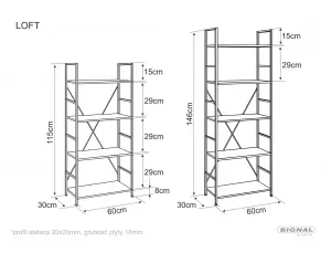 Signal Regál Loftys R4 60 cm černý