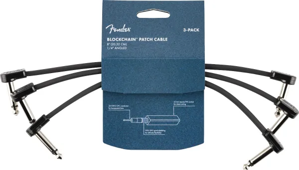 Fender Blockchain 4" Patch Cable, 3-Pack