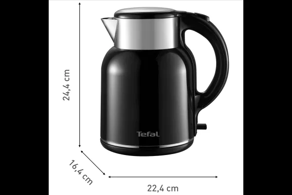 Rýchlovarná kanvica Tefal Thermo Protect XL KO1908E0 Nerezová/Čierna