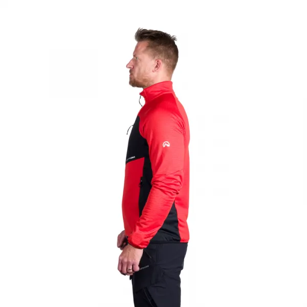 Pánska turistická mikina so zipsom NORTHFINDER PRIMO-361redblack