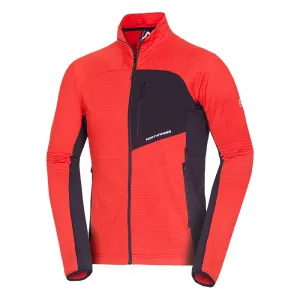 Pánska turistická mikina so zipsom NORTHFINDER PRIMO-361redblack