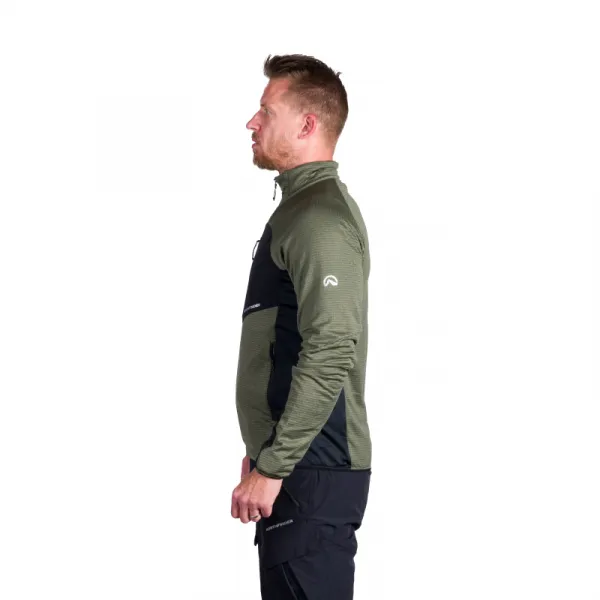 Pánska turistická mikina so zipsom NORTHFINDER PRIMO-409greenblack