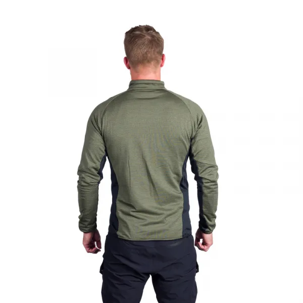 Pánska turistická mikina so zipsom NORTHFINDER PRIMO-409greenblack