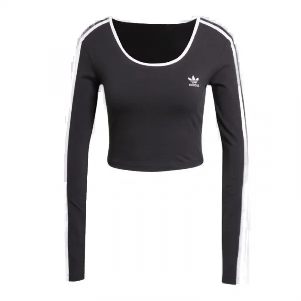 Dámske tričko s dlhým rukávom ADIDAS ORIGINALS 3S LS CROP-BLACK