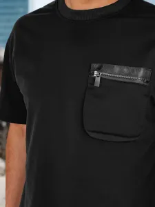 Jedinečný pánsky komplet s krátkym rukávom čierna farba