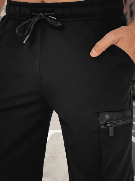 Jedinečný pánsky komplet s krátkym rukávom čierna farba