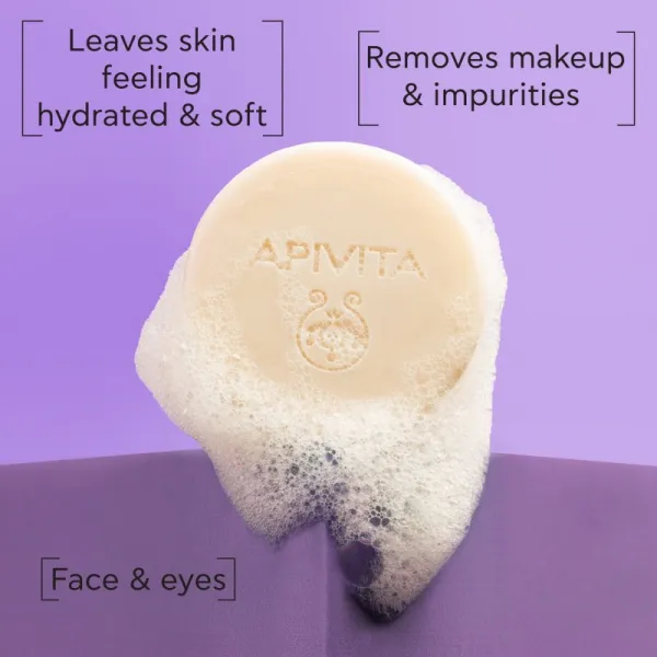 Apivita Cleansing Solid Foamy Cleanser čistiace tuhé mydlo s hydratačným účinkom 80 g