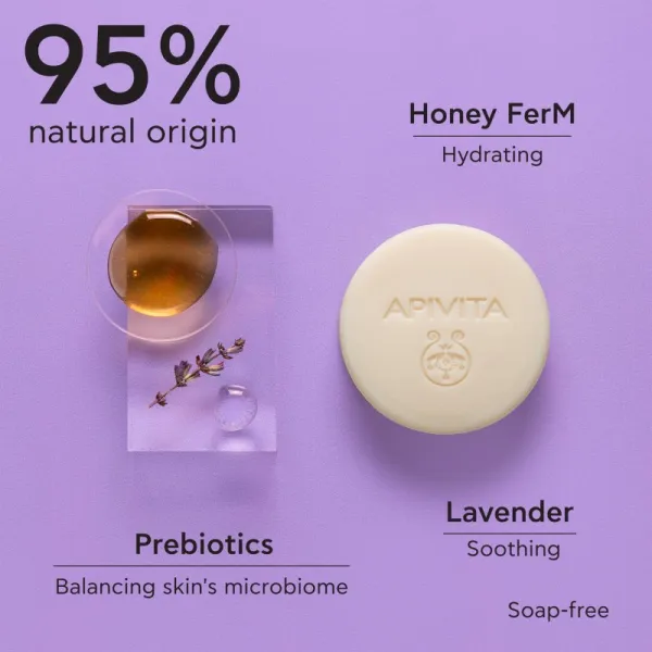Apivita Cleansing Solid Foamy Cleanser čistiace tuhé mydlo s hydratačným účinkom 80 g