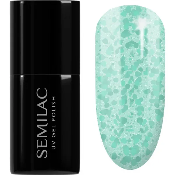 Semilac UV Hybrid Crushed_ICE gélový lak na nechty s použitím UV/LED lampy odtieň 495 Mint Glacier 7 ml