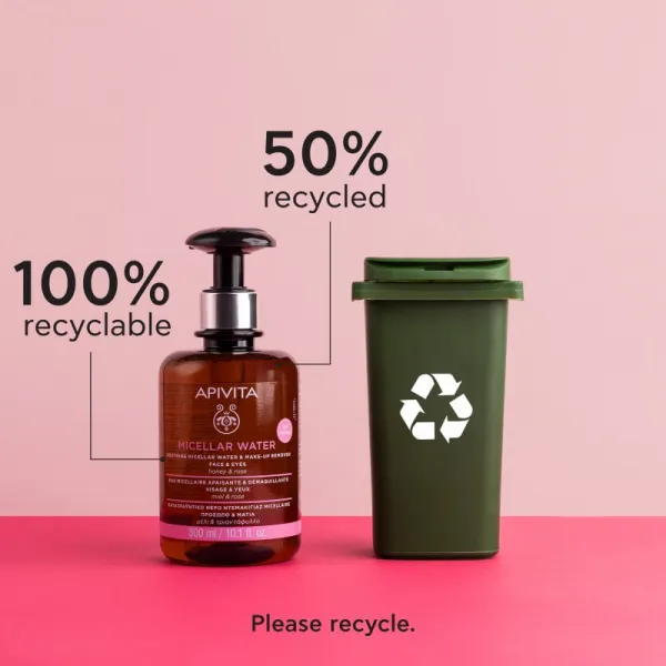 Apivita Cleansing Micellar Water upokojujúca micerálna voda na tvár a oči 300 ml