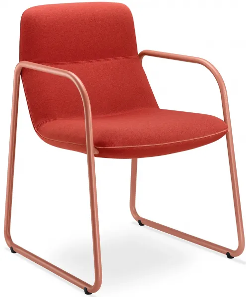 LD SEATING Dizajnové kreslo FLEXI LOUNGE, FL-M-Q-N13, tehlovo červená podnož