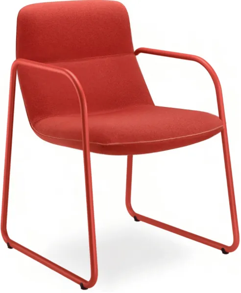 LD SEATING Dizajnové kreslo FLEXI LOUNGE, FL-M-Q-N14, signálna červená podnož