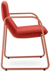 LD SEATING Dizajnové kreslo FLEXI LOUNGE, FL-M-Q-N13, tehlovo červená podnož