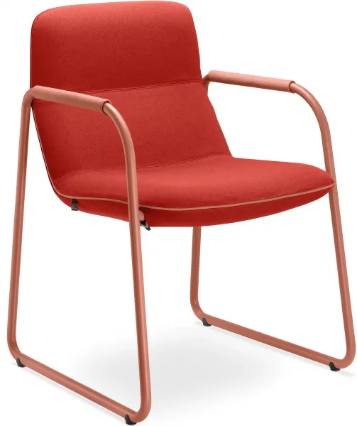 LD SEATING Dizajnové kreslo FLEXI LOUNGE, FL-M-Q-N13, tehlovo červená podnož