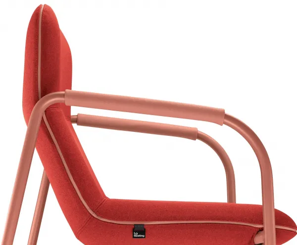 LD SEATING Dizajnové kreslo FLEXI LOUNGE, FL-M-Q-N13, tehlovo červená podnož