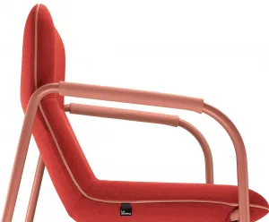 LD SEATING Dizajnové kreslo FLEXI LOUNGE, FL-M-Q-N13, tehlovo červená podnož