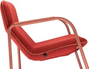 LD SEATING Dizajnové kreslo FLEXI LOUNGE, FL-M-Q-N13, tehlovo červená podnož