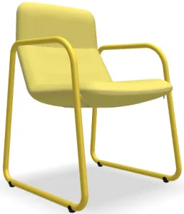 LD SEATING Dizajnové kreslo FLEXI LOUNGE, FL-M-Q-N16, žltá podnož