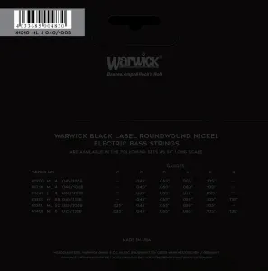 Warwick Black Label Nickel-Plated Steel 4 Medium Light .040-.100